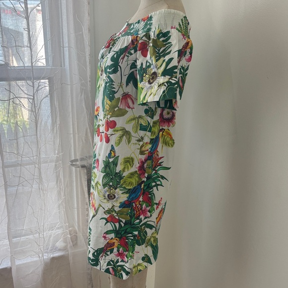 Tropical Floral Off-Shoulder Mini Dress - Picture 3 of 5